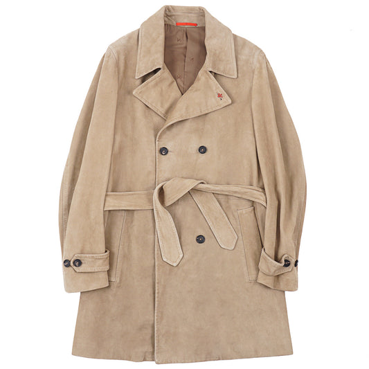Isaia Lamb Suede Coat with Belt - Top Shelf Apparel
