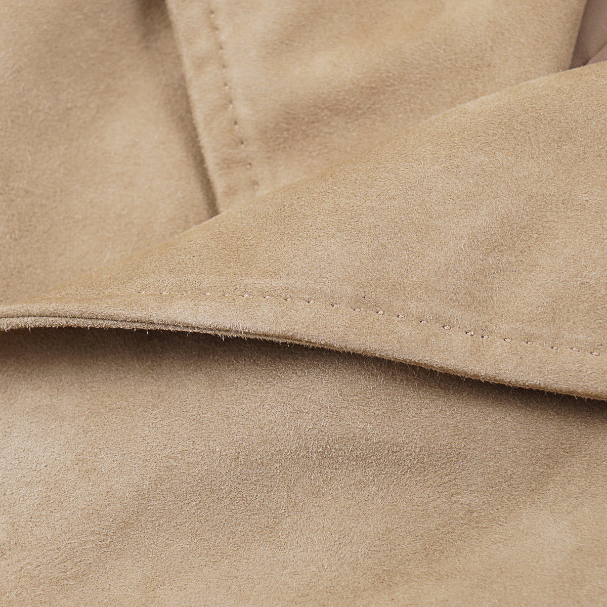 Isaia Lamb Suede Coat with Belt