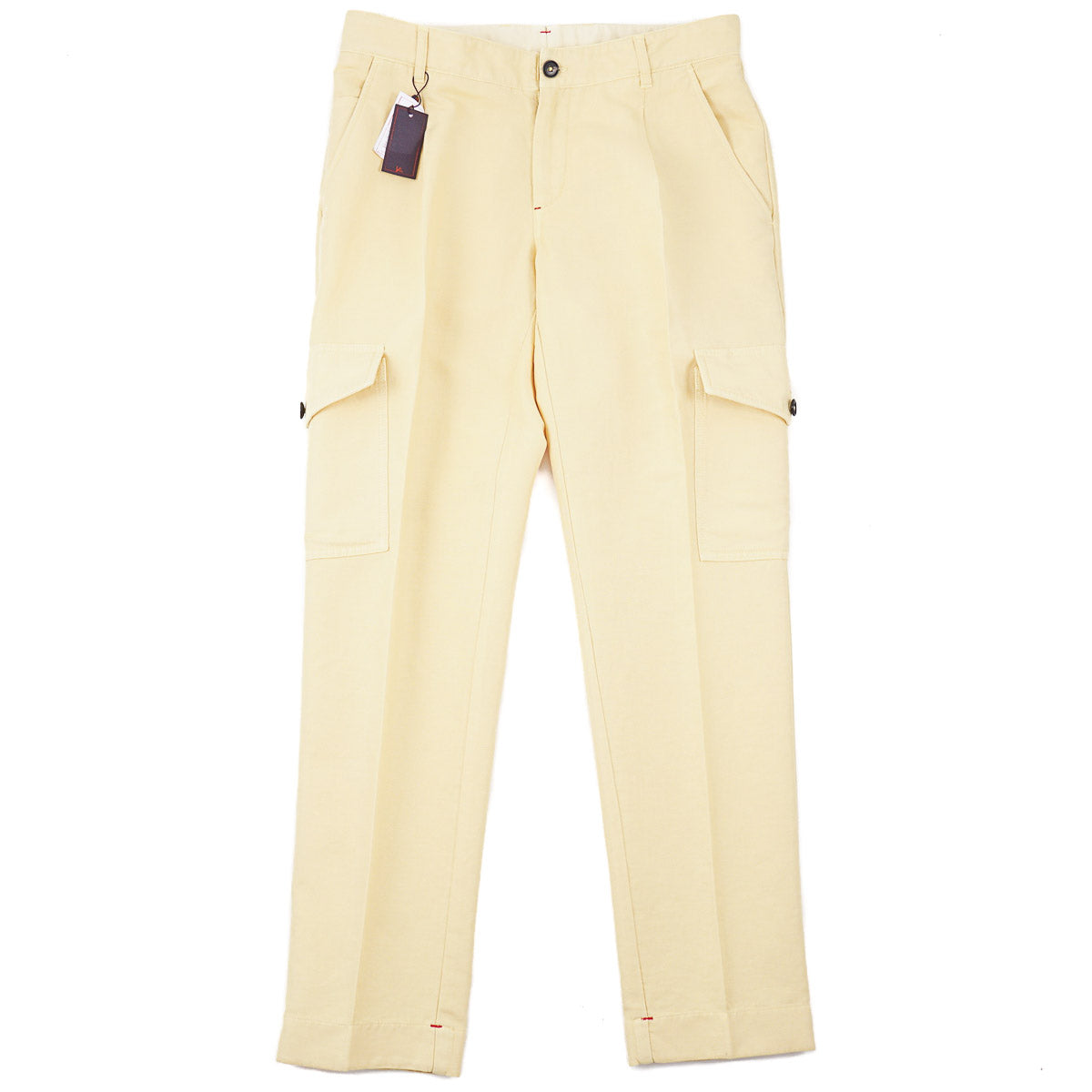 Isaia Cotton-Linen Pants with Cargo Pockets