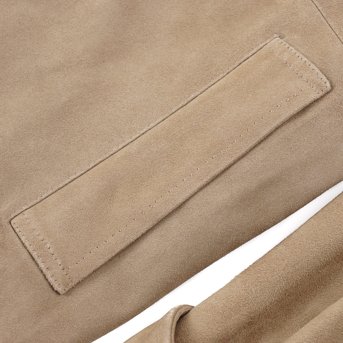 Isaia Lamb Suede Coat with Belt