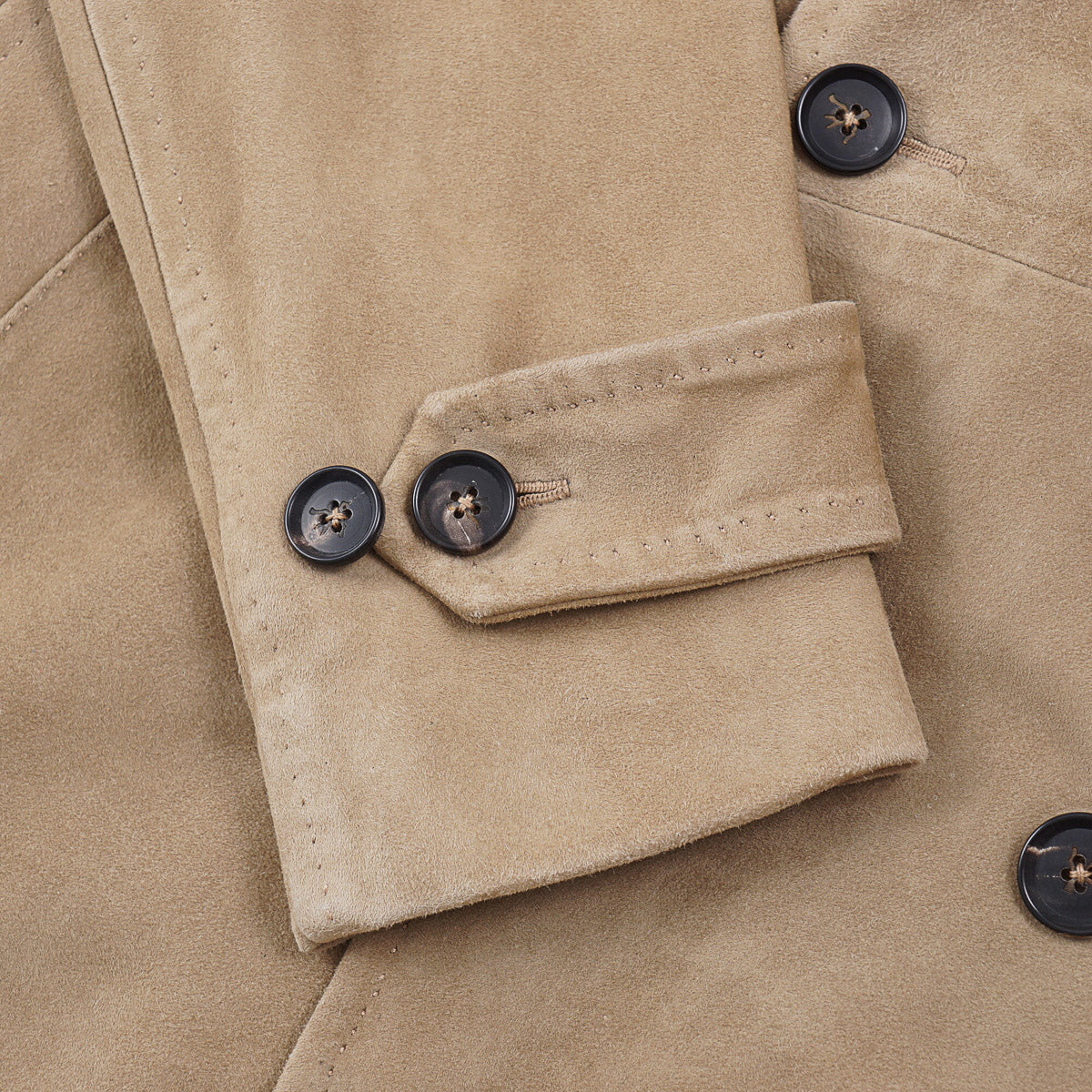 Isaia Lamb Suede Coat with Belt