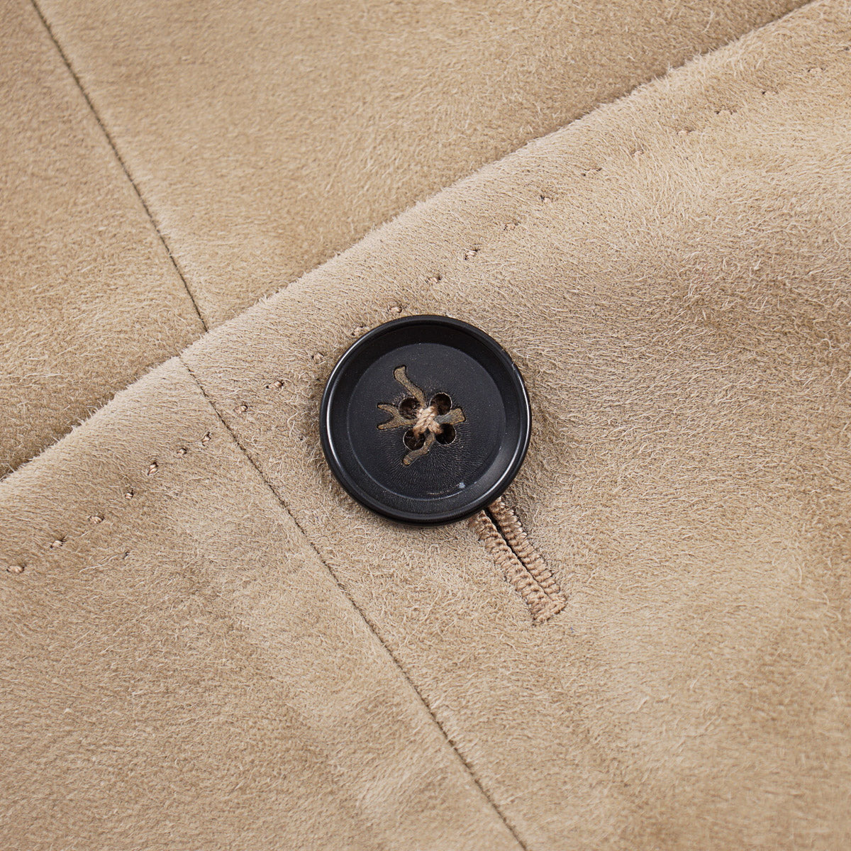 Isaia Lamb Suede Coat with Belt