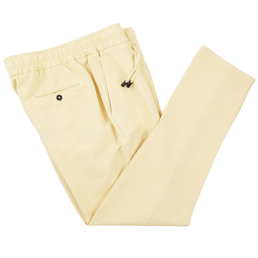 Isaia Cotton-Linen Drawstring Waist Pants