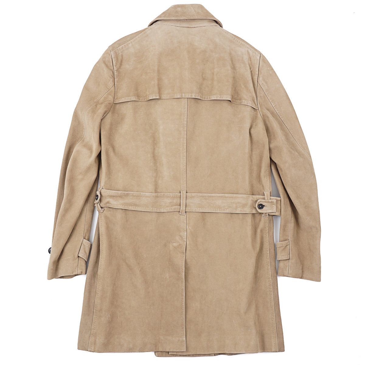 Isaia Lamb Suede Coat with Belt