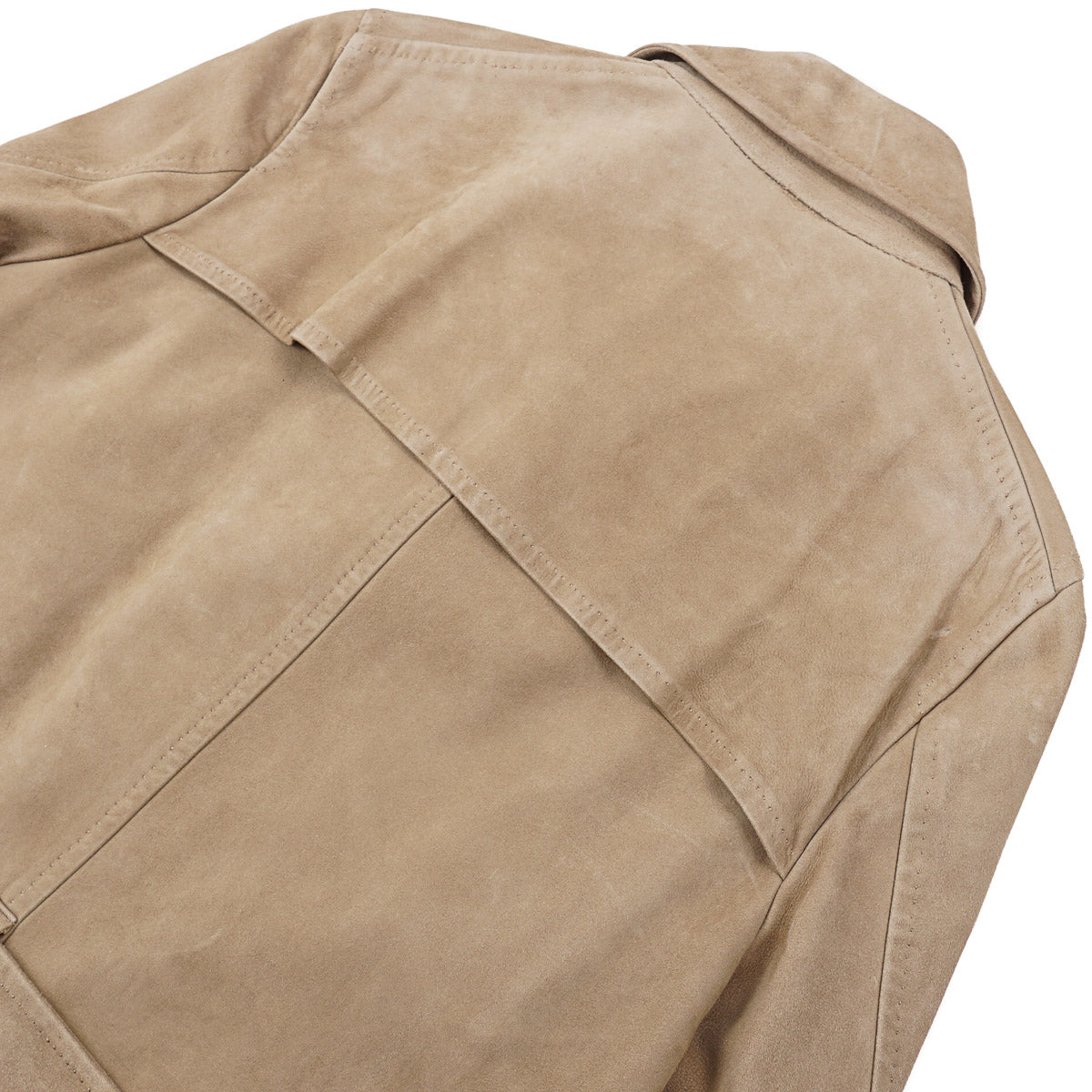 Isaia Lamb Suede Coat with Belt