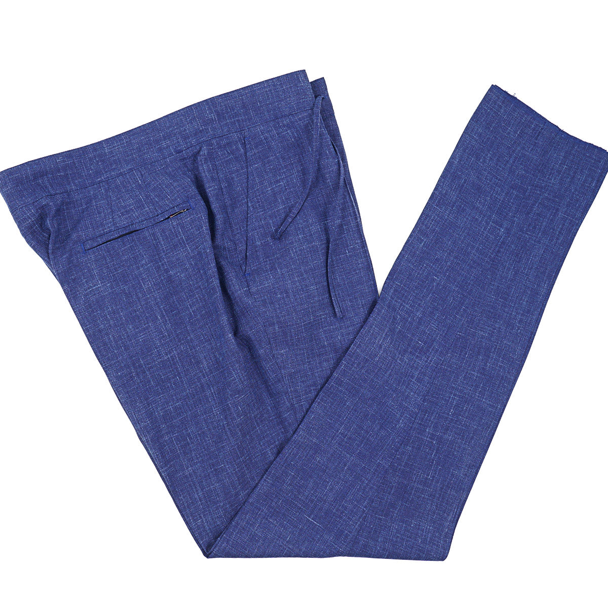 Isaia Wool-Silk-Linen Drawstring Waist Pants