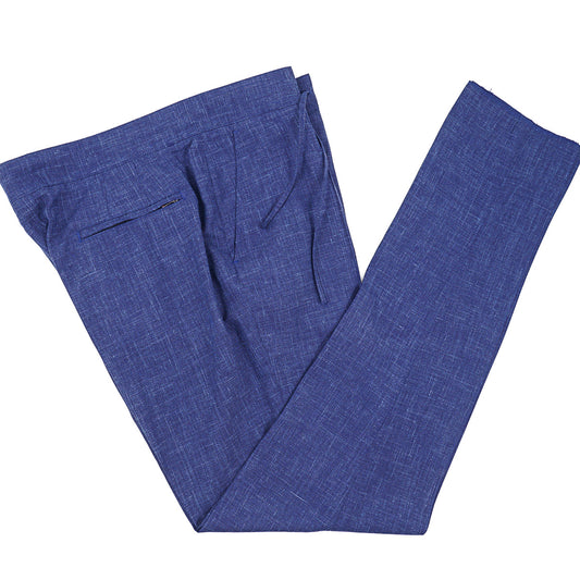 Isaia Wool-Silk-Linen Drawstring Waist Pants