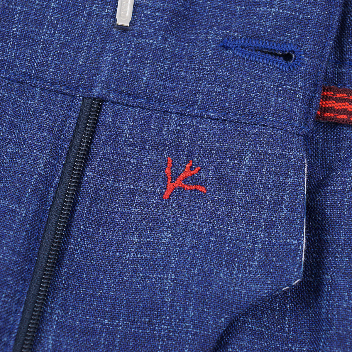 Isaia Wool-Silk-Linen Drawstring Waist Pants