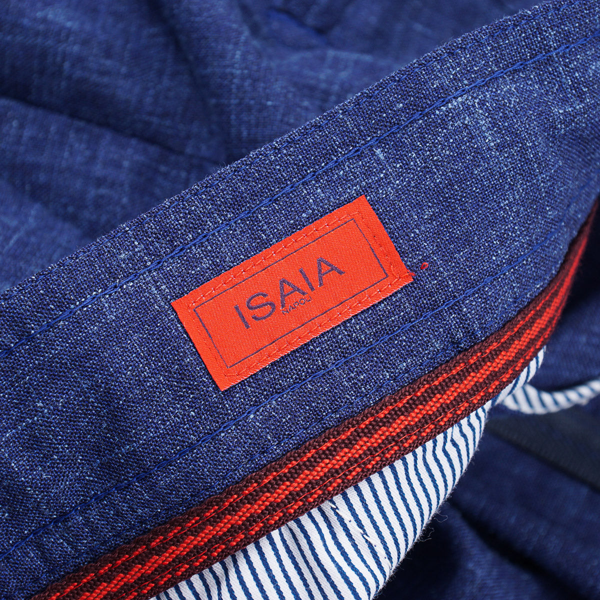 Isaia Wool-Silk-Linen Drawstring Waist Pants