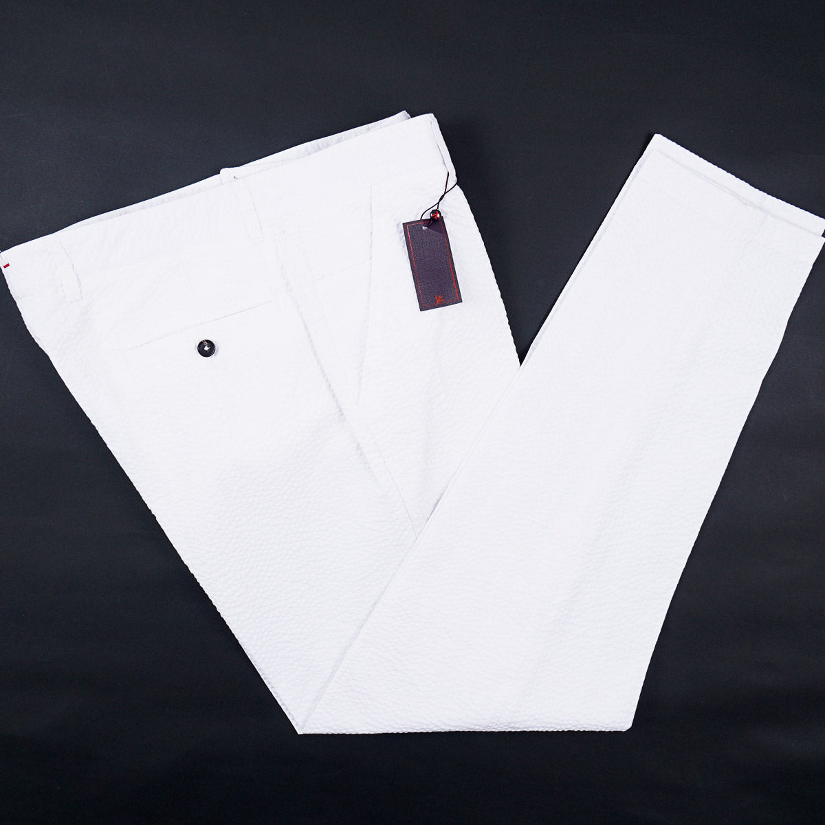 Isaia Seersucker Cotton Chino Pants