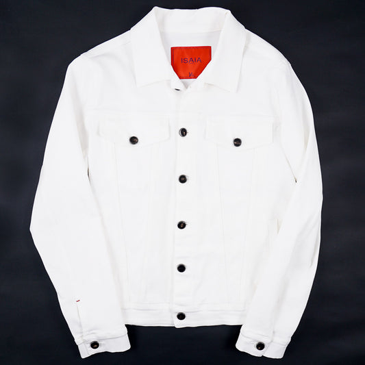 Isaia White Denim Jean Jacket - Top Shelf Apparel