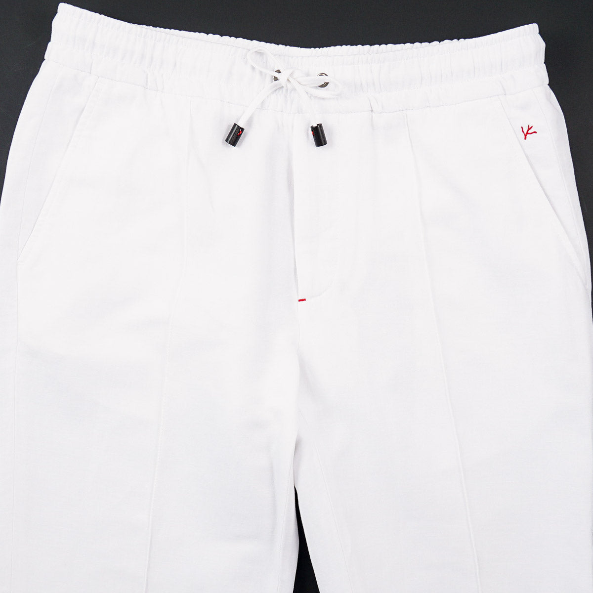 Isaia Cotton-Linen Drawstring Waist Pants