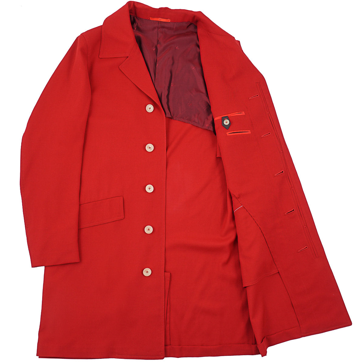 Isaia Midweight Twill Wool Overcoat