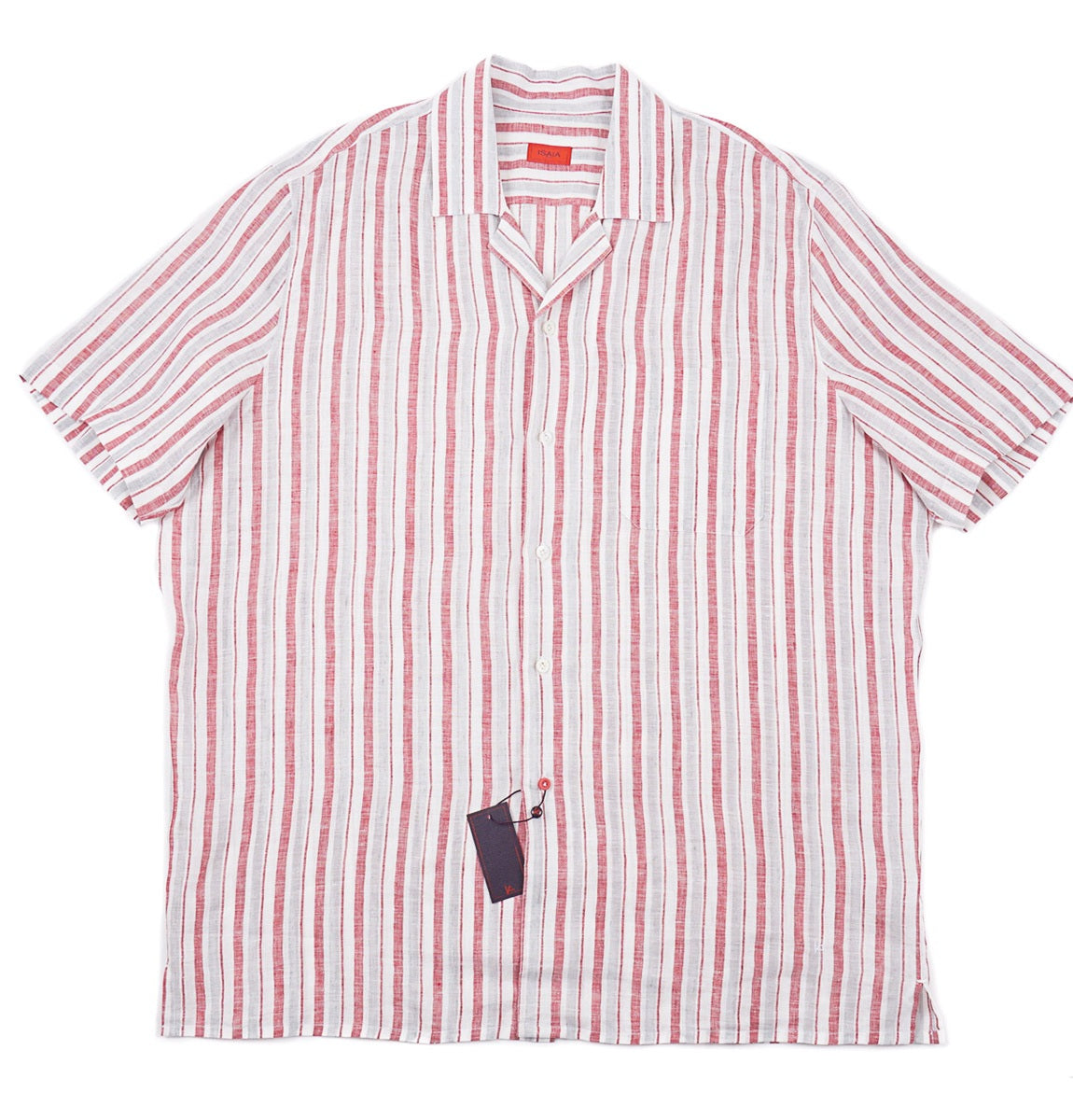Isaia Linen Shirt with Camp Collar