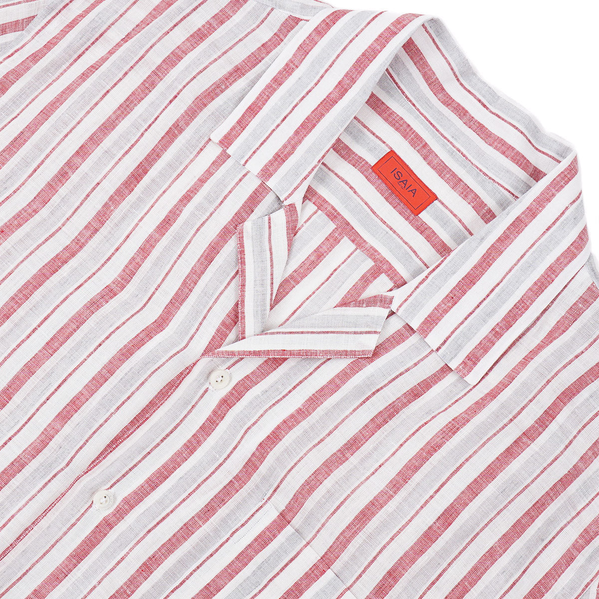 Isaia Linen Shirt with Camp Collar