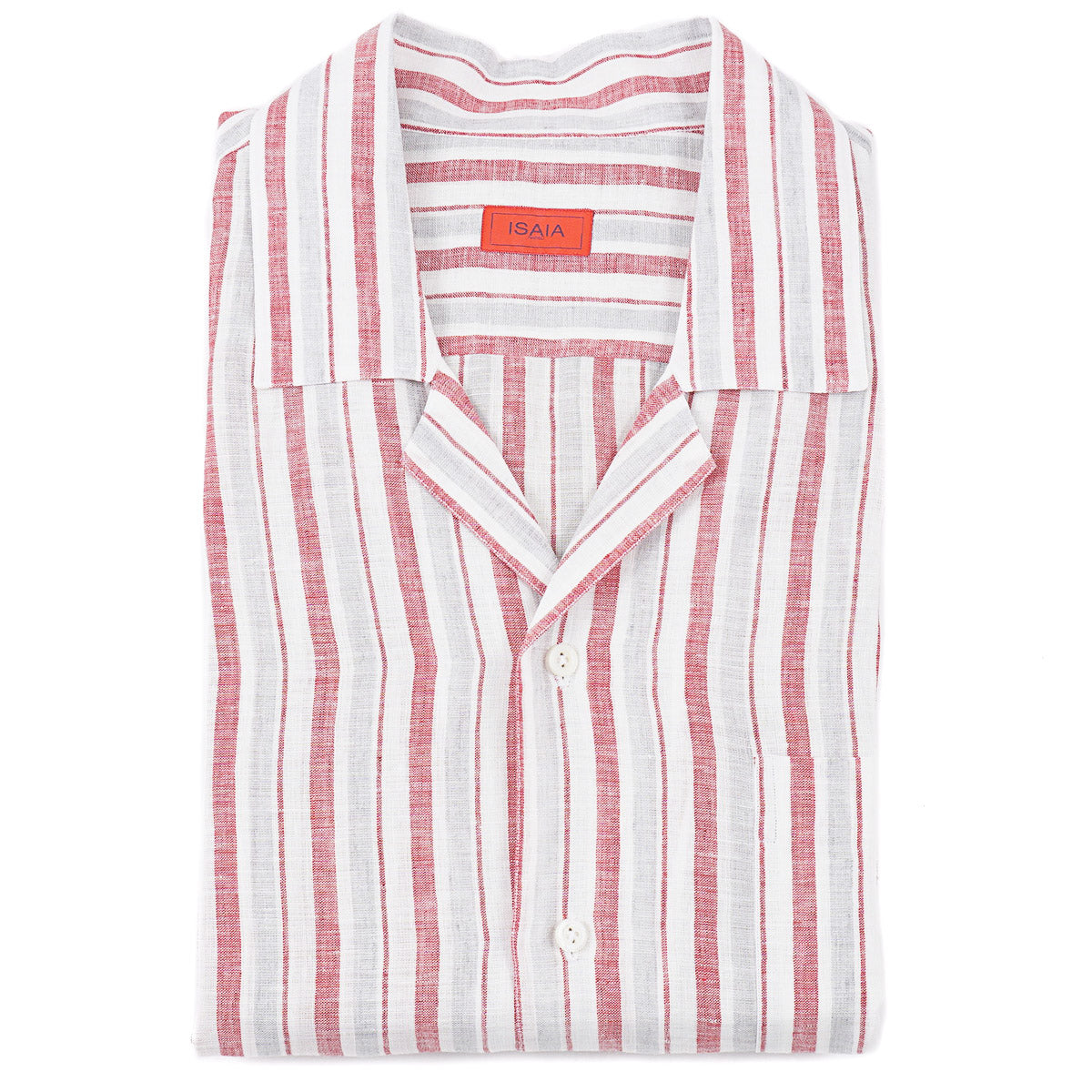 Isaia Linen Shirt with Camp Collar