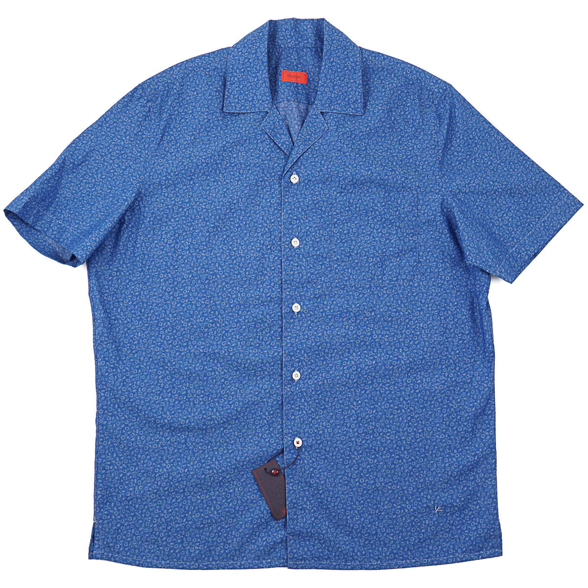 Isaia Printed Shirt with Camp Collar