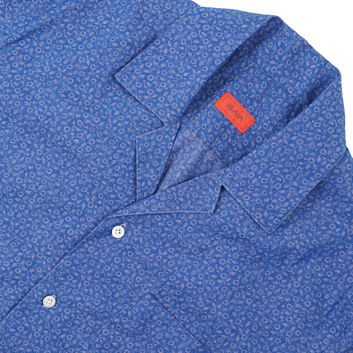 Isaia Printed Shirt with Camp Collar