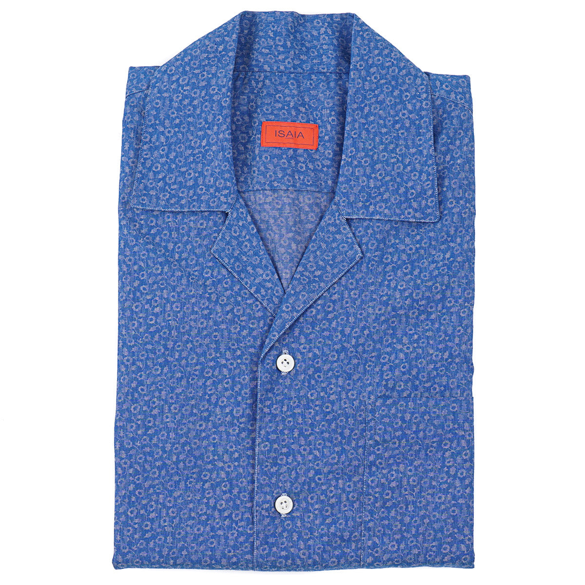 Isaia Printed Shirt with Camp Collar