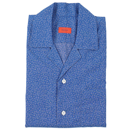 Isaia Printed Shirt with Camp Collar