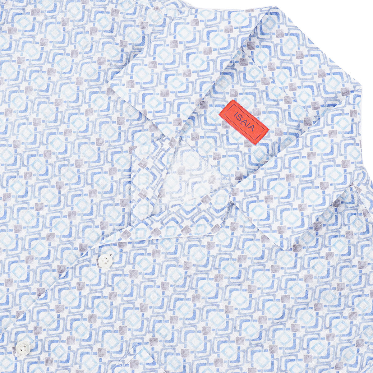 Isaia Linen Shirt with Camp Collar