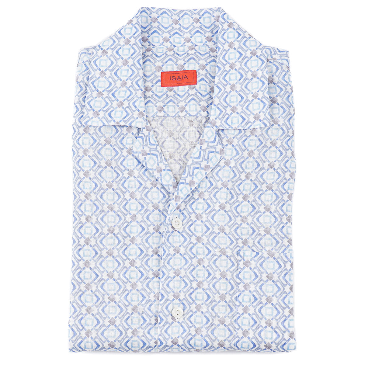 Isaia Linen Shirt with Camp Collar