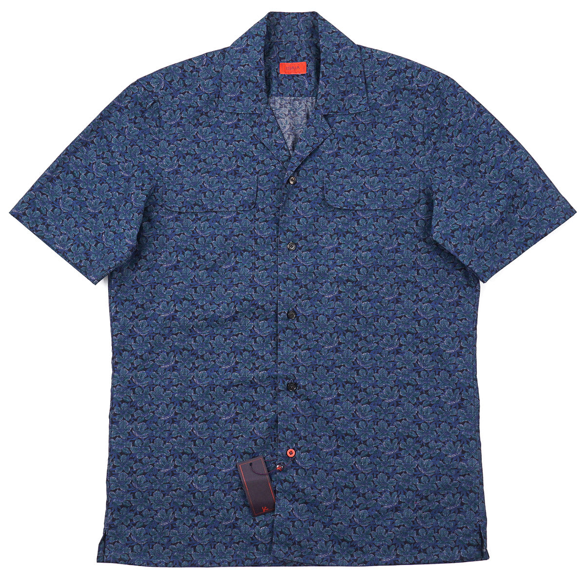Isaia Printed Shirt with Camp Collar