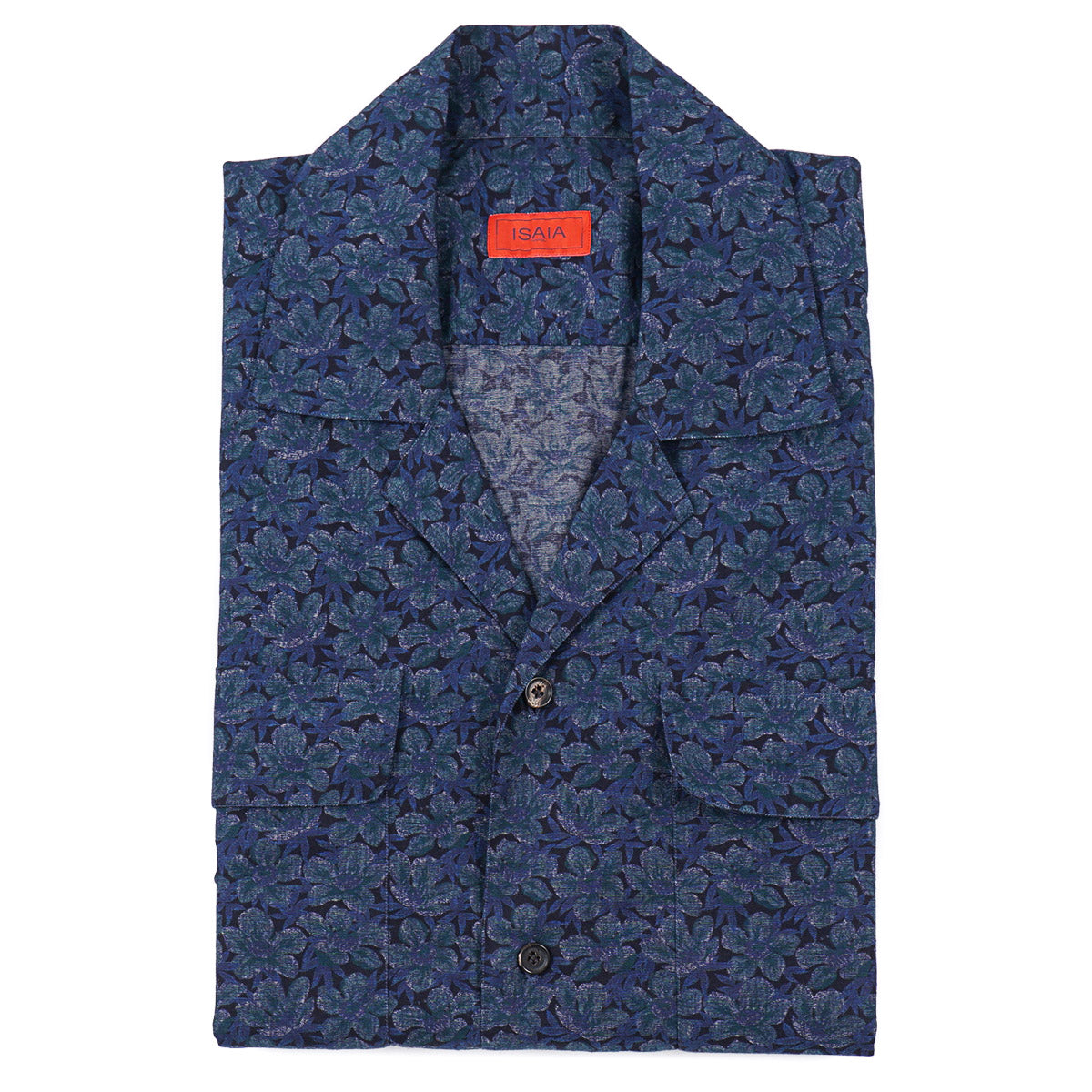 Isaia Printed Shirt with Camp Collar