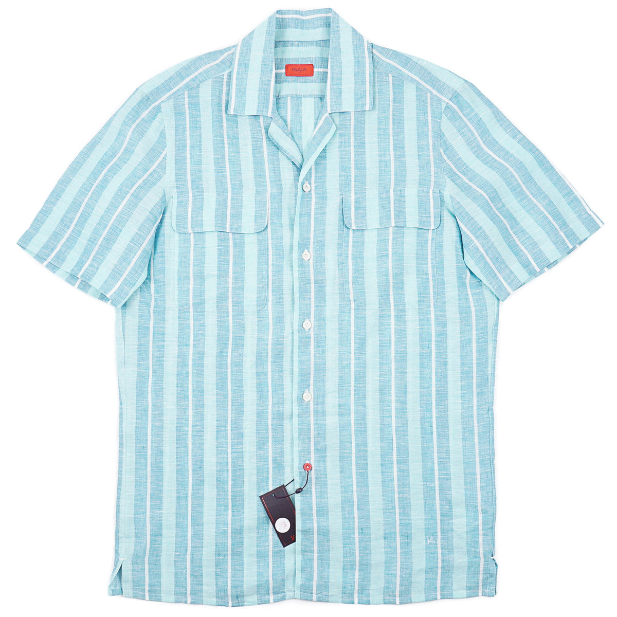 Isaia Linen Shirt with Camp Collar