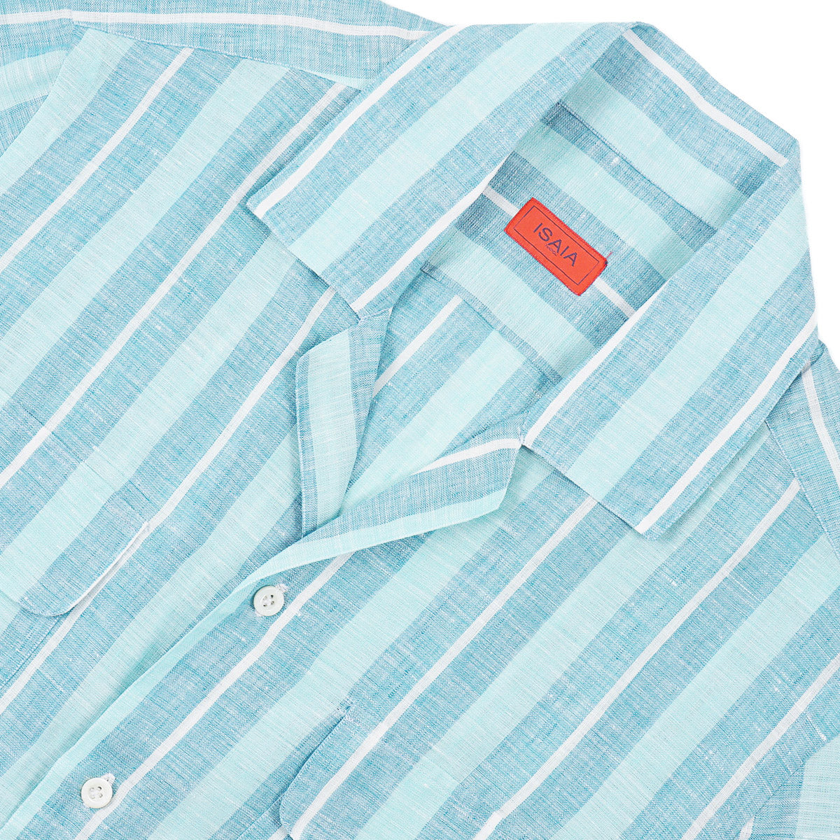 Isaia Linen Shirt with Camp Collar