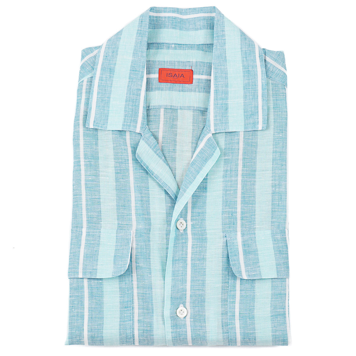Isaia Linen Shirt with Camp Collar