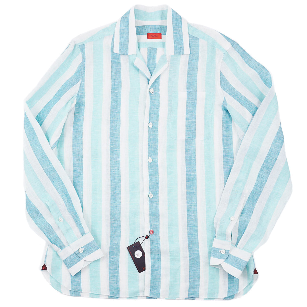 Isaia Linen Shirt with Camp Collar