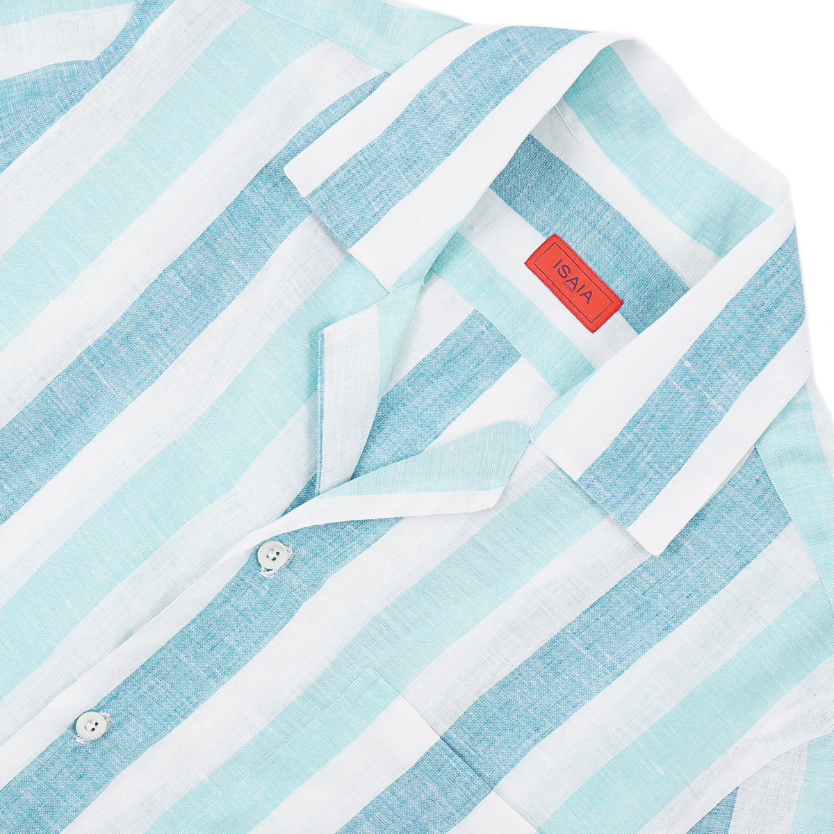 Isaia Linen Shirt with Camp Collar