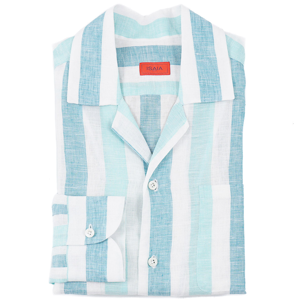 Isaia Linen Shirt with Camp Collar