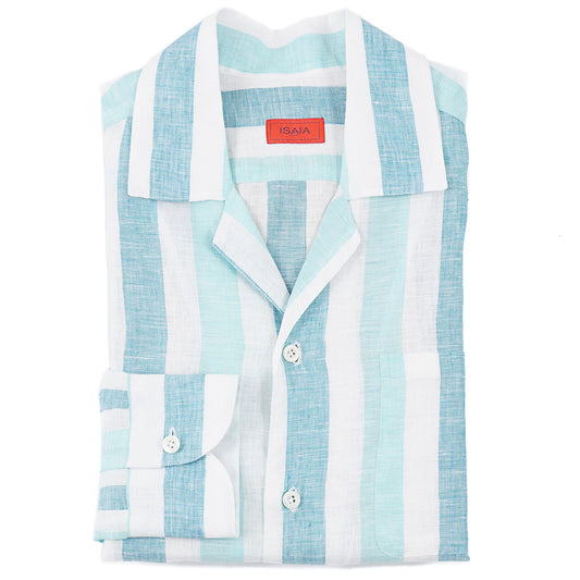 Isaia Linen Shirt with Camp Collar