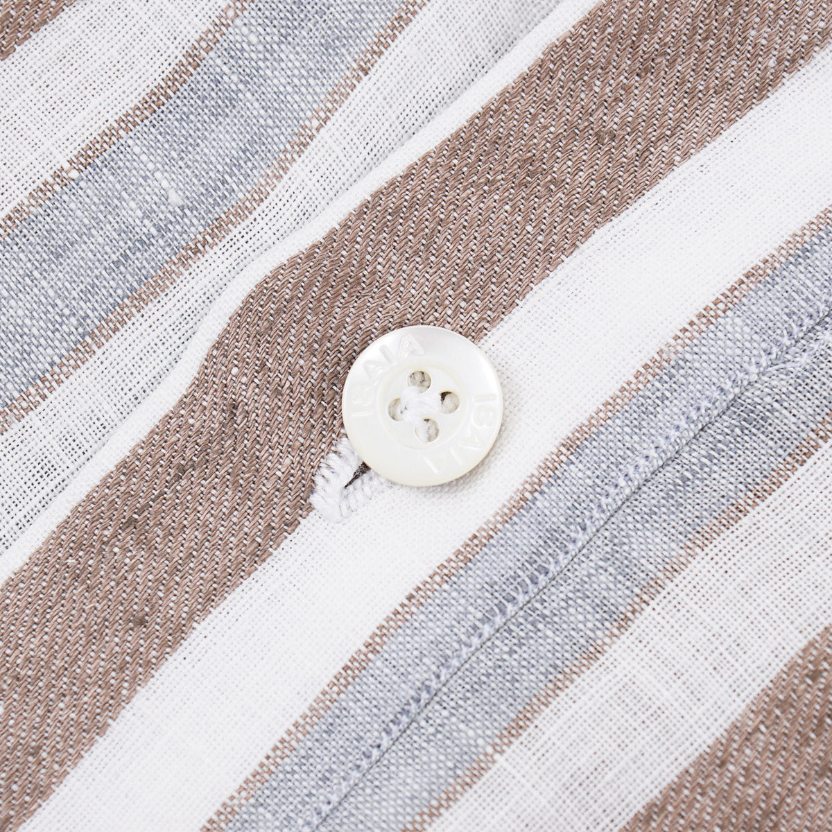 Isaia Linen Pop-Over Shirt