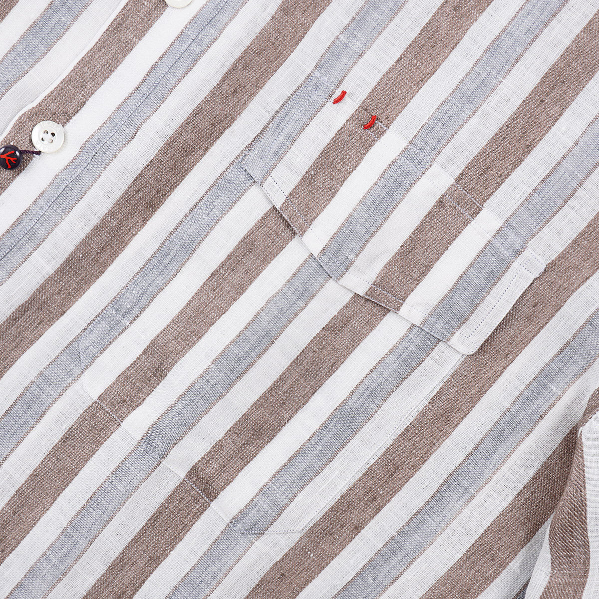 Isaia Linen Pop-Over Shirt