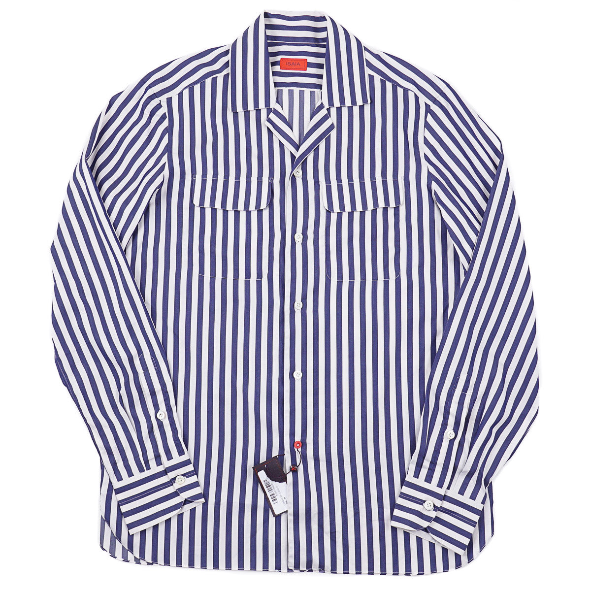 Isaia Cotton-Silk Shirt with Camp Collar