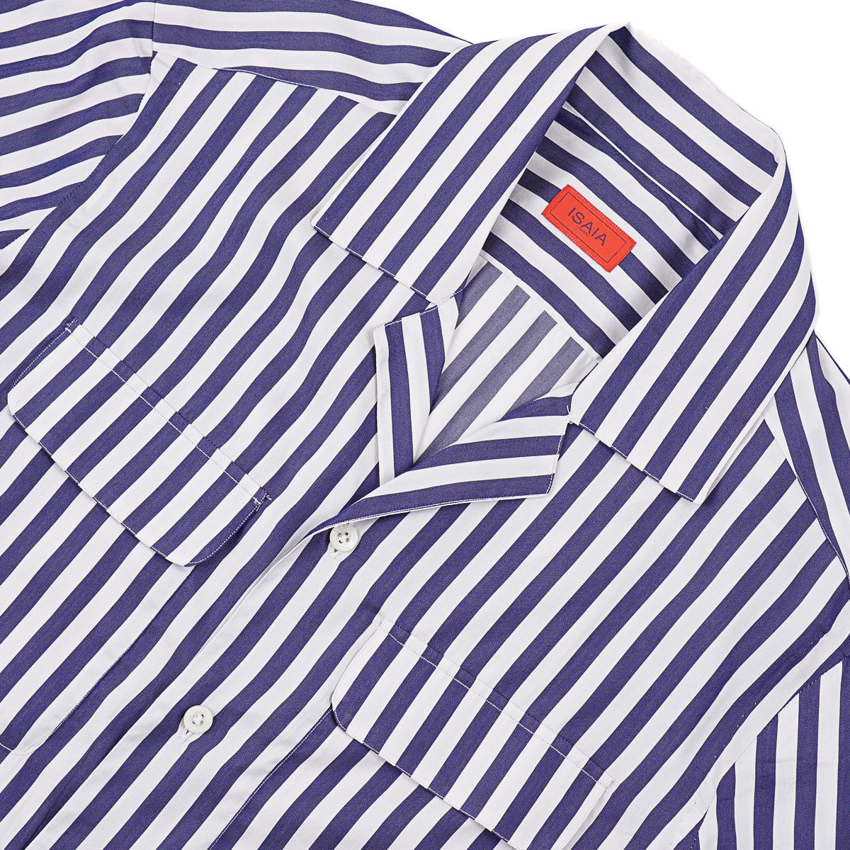 Isaia Cotton-Silk Shirt with Camp Collar