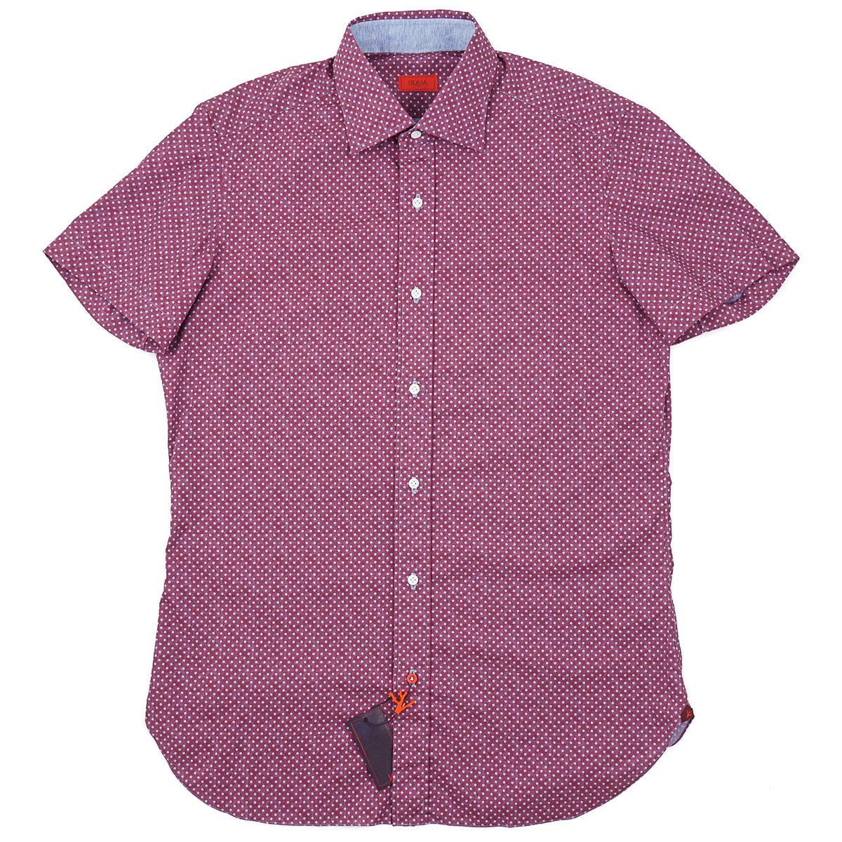 Isaia Short Sleeve Cotton Sport Shirt
