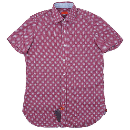 Isaia Short Sleeve Cotton Sport Shirt
