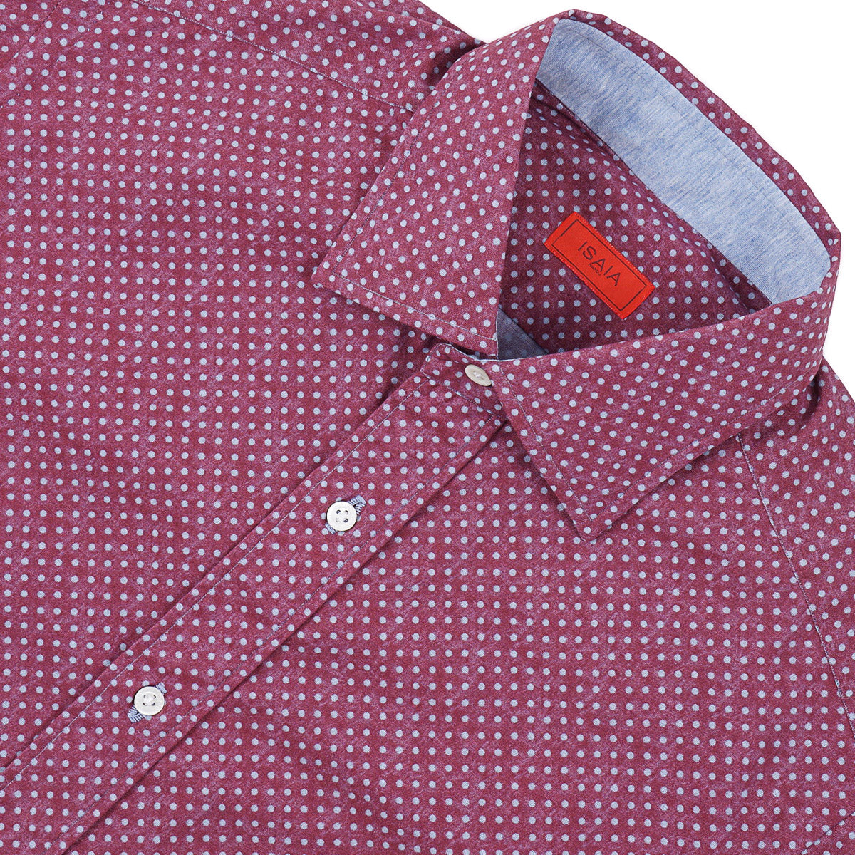 Isaia Short Sleeve Cotton Sport Shirt
