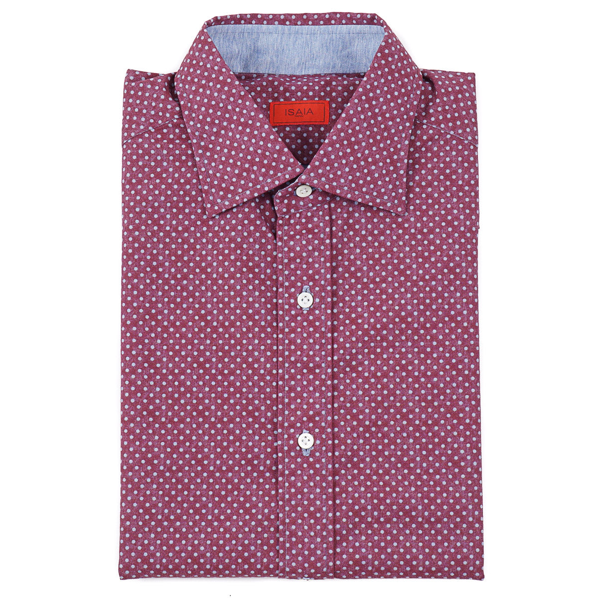 Isaia Short Sleeve Cotton Sport Shirt