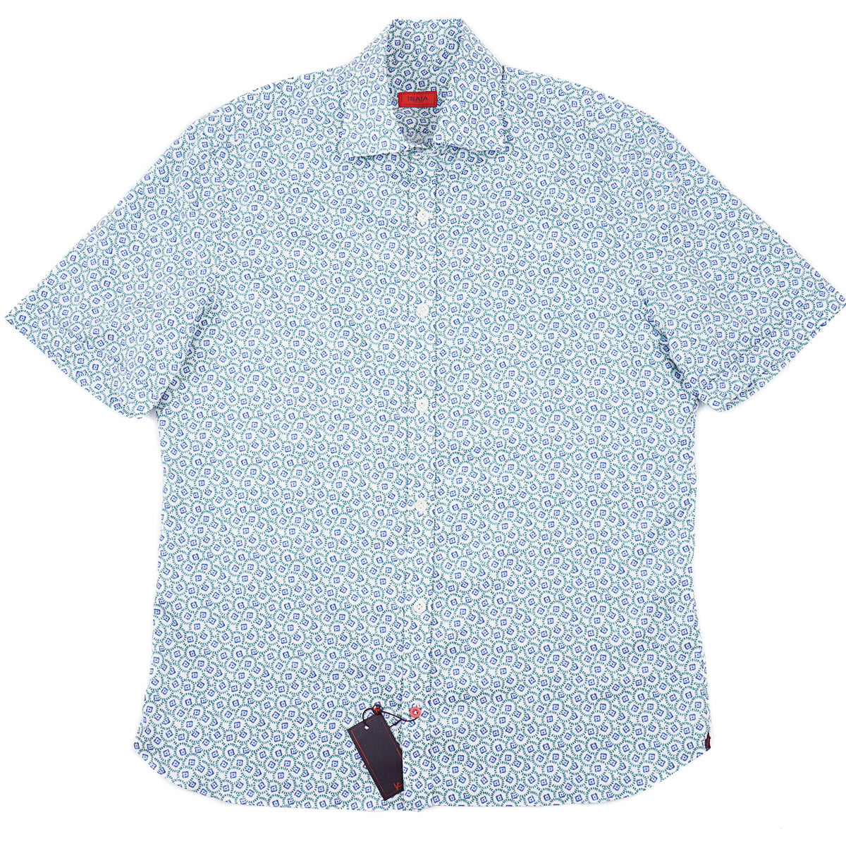 Isaia Short Sleeve Cotton Sport Shirt