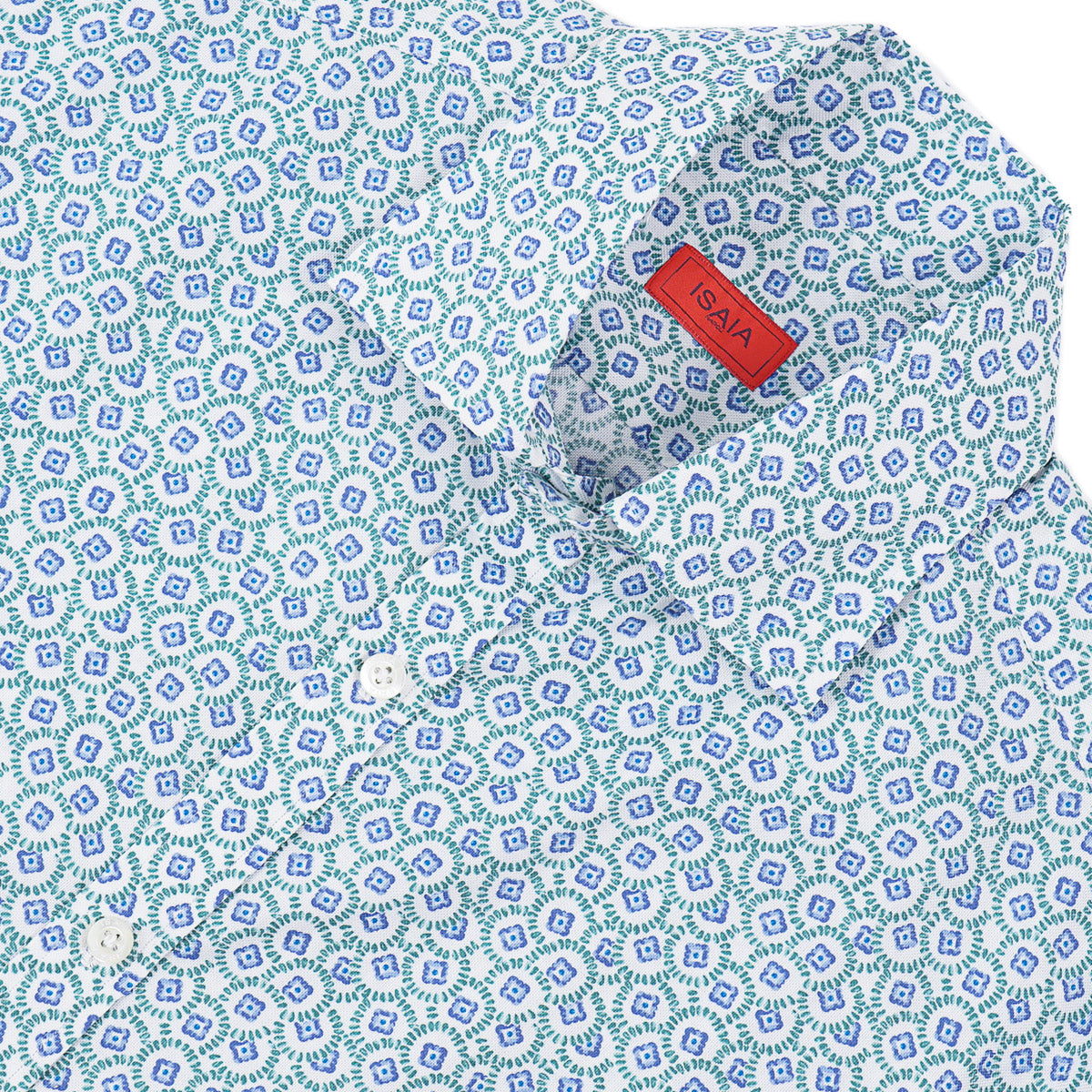 Isaia Short Sleeve Cotton Sport Shirt