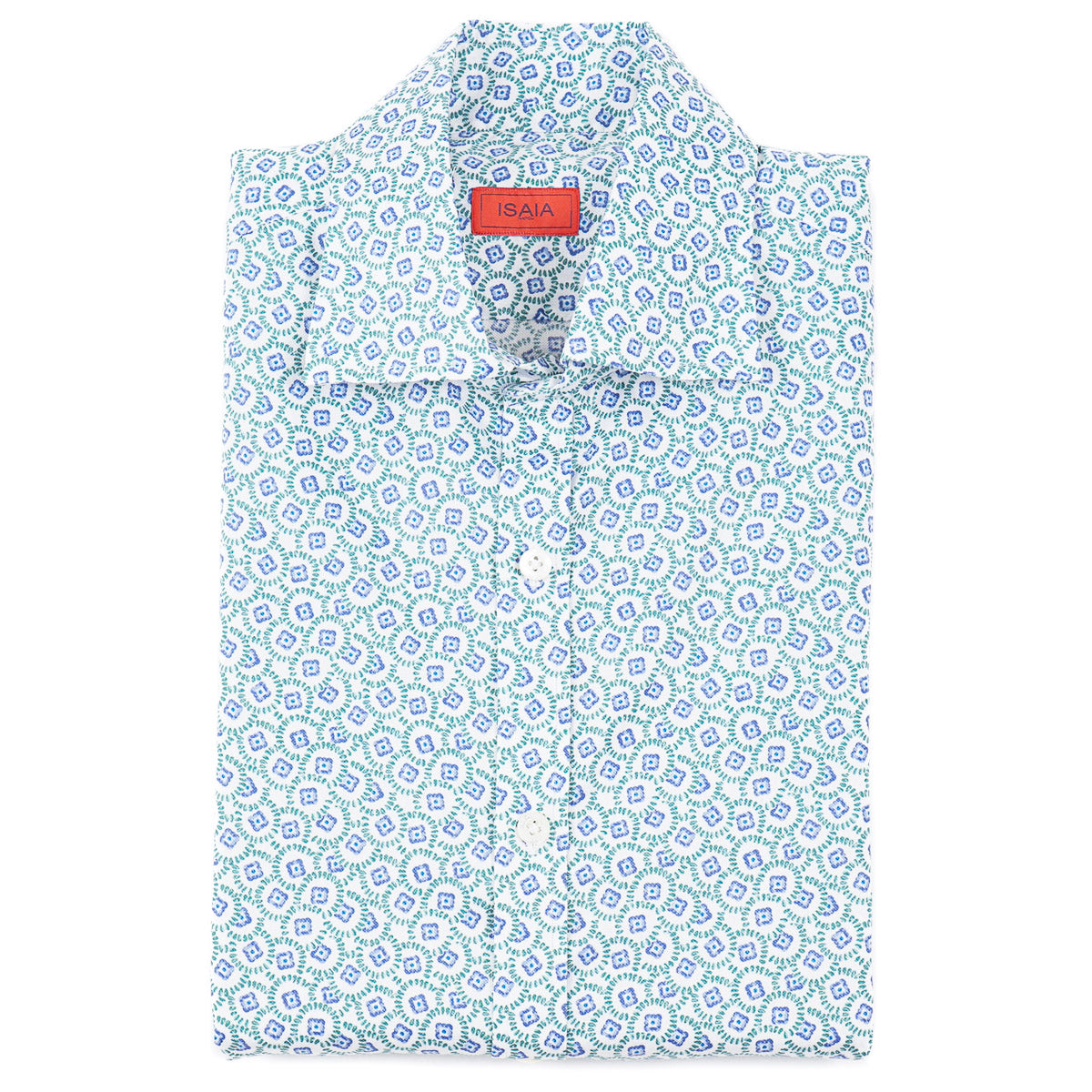 Isaia Short Sleeve Cotton Sport Shirt
