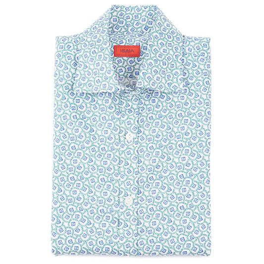 Isaia Short Sleeve Cotton Sport Shirt