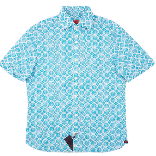 Isaia Short Sleeve Cotton Sport Shirt