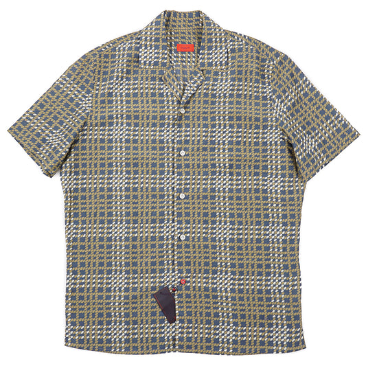 Isaia Printed Cotton and Silk Shirt