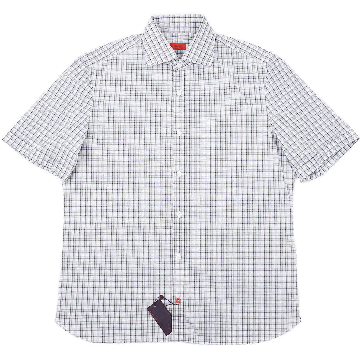 Isaia Short Sleeve Cotton Sport Shirt